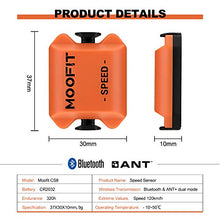 Load image into Gallery viewer, moofit Bluetooth & ANT+ Cycling Speed Sensor IP67 Waterproof Wireless Bike Speed Sensor for Wahoo, Zwift, Elite HRV, Endomondo, Peloton, Rouvy, and Cycling Computer