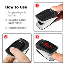 Load image into Gallery viewer, Metene Fingertip Pulse Oximeter, Blood Oxygen Saturation Monitor with Alarming Beep, Portable SpO2 Meter with Batteries and Lanyard