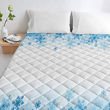 Load image into Gallery viewer, Down Alternative Reversible Comforter Cotton Fill Quilted Throw Blanket Snowflakes Irregular Winter Lightweight Ultra Soft Bedding Set All Season Duvet Insert, Oversized King Blue and White