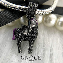 Load image into Gallery viewer, Gnoce"Divine Soul and Spirit" Black Plated Unicorn with Wings Beads 925 Sterling Silver Charm Pendant Locket fit for Bracelet/Necklace