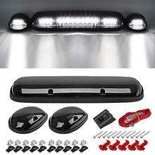Load image into Gallery viewer, Partsam 3pcs Smoke Cover Lens White 30 LED Cab Marker Roof Running Top Lights Assembly + Wire Pack Compatible with Silverado/ Sierra 1500 1500HD 2500 2500HD 3500 2002 - 2007 Truck
