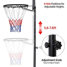 Load image into Gallery viewer, YAHEETECH 7.2-9.2ft Basketball Hoop Backboard System Portable Removeable Basketball Hoop & Goals Outdoor/Indoor Adjustable Height Basketball Set for Kids/Youth/Teenagers