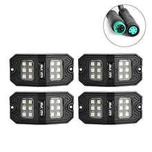 Load image into Gallery viewer, SUNPIE Upgraded 210 Degrees Wide Angle RGBW LED Rock Lights 4 Pod Lights with Phone App/Remote Control & Timing & Music Mode & Flashing & Automatic Control Neon Lights Under Off Road Truck SUV ATV