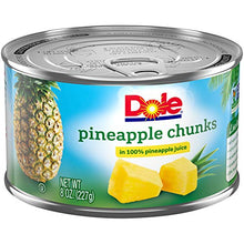 Load image into Gallery viewer, Dole Canned Pineapple Chunks in 100% Fruit Juice, 8 Oz