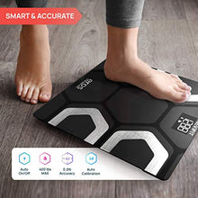 Load image into Gallery viewer, INEVIFIT EROS Bluetooth Body Fat Scale Smart BMI Highly Accurate Digital Bathroom Body Composition Analyzer with Wireless Smartphone APP 400 lbs 11.8 x 11.8 inch (Black)