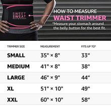 Load image into Gallery viewer, Sweet Sweat Waist Trimmer - Black/Pink (Medium) | Premium Waist Trainer Sauna Belt for Men & Women