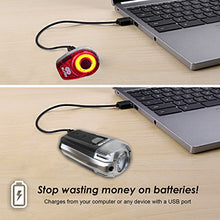 Load image into Gallery viewer, BLITZU Gator 390 USB Rechargeable LED Bike Light Set, Bicycle Headlight Front & Free Rear Back Tail Light. Waterproof, Easy to Install for Kids Men Women Road Cycling Safety Commuter Flashlight Black