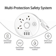 Load image into Gallery viewer, Travel Power Strip, NTONPOWER 3 Outlets 3 USB Portable Desktop Charging Station Short Extension Cord 15 inch for Office, Home, Hotels, Cruise Ship, Nightstand - White