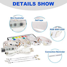Load image into Gallery viewer, Led Strip Lights 6.56ft for 40-60in TV, PANGTON VILLA USB LED TV Backlight Kit with Remote - 16 Color 5050 LEDs Bias Lighting for HDTV