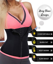 Load image into Gallery viewer, LODAY Waist Trainer Corset For Weight Loss Tummy Control Sport Workout Body Shaper , Black(zip&hooks), Large