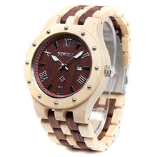 Load image into Gallery viewer, Bewell W109A Natural Wood Watches for Men Quartz Date Lumious Pointers (Maple and Red Sandalwood)