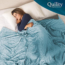 Load image into Gallery viewer, Quility Weighted Blanket with Soft Cover - 30 lbs King Size Heavy Blanket for Adults - Heating & Cooling, Machine Washable - (86" X 92") (Dark Grey and White Pattern)