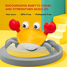 Load image into Gallery viewer, ZONICE Orange Crawling Crab Baby Toy with Music and LED Light Up for Kids, Toddler Interactive Learning Development Toy with Automatically Avoid Obstacles, Build in Rechargeable Battery