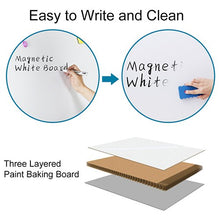 Load image into Gallery viewer, Magnetic White Board 24 x 18 Dry Erase Board Wall Hanging Whiteboard with 3 Dry Erase Pens, 1 Dry Eraser
