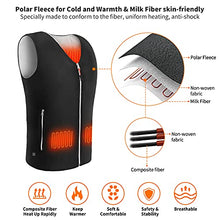 Load image into Gallery viewer, Heated Vest for Men Women, MIBABO Heated Jacket Powered by USB Port, Polar Fleece Vest, Heating Vest, Battery Not Included (M, Black)