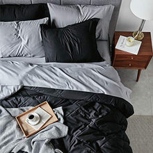 Load image into Gallery viewer, Bedsure Bed in A Bag Comforter Sets Black/Light Grey Twin Size - Microfiber Reversible Bedding Sets 6 Pieces (1 Comforter, 1 Pillow Sham, 1 Flat Sheet, 1 Fitted Sheet, 1 Bed Skirt, 1 Pillowcase)