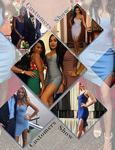Load image into Gallery viewer, meilun Deep V Neck Strappy Splitting Club Party Bandage Dress (L, Navy Blue)