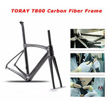 Load image into Gallery viewer, Carbon Road Bike, SAVA HERD6.0 T800 Carbon Fiber 700C Road Bicycle with 105 22 Speed Groupset Ultra-Light Carbon Wheelset Seatpost Fork Bicycle Black Grey 52cm
