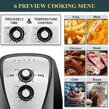 Load image into Gallery viewer, Secura Air Fryer XL 5.3 Quart 1700-Watt Electric Hot Air Fryers Oven Oil Free Nonstick Cooker w/Additional Accessories, Recipes, BBQ Rack & Skewers for Frying, Roasting, Grilling, Baking (Silver)