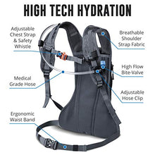 Load image into Gallery viewer, Vibrelli Hydration Pack & 2L Hydration Water Bladder - High Flow Bite Valve - Hydration Backpack with Storage - Lightweight Running Backpack, Also for Cycling, Hiking, Ski, Snow for Men, Women & Kids