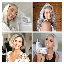 Load image into Gallery viewer, Purple Hair Mask for Blonde, Platinum & Silver Hair - Banish Yellow Hues: Blue Masque to Reduce Brassiness & Condition Dry Damaged Hair - Sulfate Free Toner