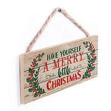 Load image into Gallery viewer, P. Graham Dunn Have Yourself a Merry Little Christmas Holly 5 x 10 Wood Plank Design Hanging Sign