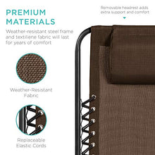 Load image into Gallery viewer, Best Choice Products 2-Person Double Wide Adjustable Folding Steel Mesh Zero Gravity Lounge Recliner Chair for Patio, Lawn, Balcony, Backyard, Beach, Outdoor Sports w/Cup Holders - Brown