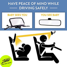 Load image into Gallery viewer, Shatterproof Baby Backseat Mirror for Car - View Infant in Rear Facing Car Seat - Newborn Safety With Secure Crash Tested Headrest Double-Strap - Essential Car Seat Accessories
