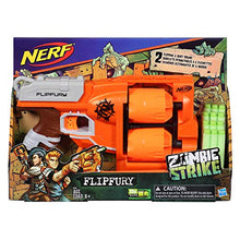 Load image into Gallery viewer, Nerf Zombie Strike FlipFury Blaster -- 2 Flipping 6-Dart Drums -- Fire 6 Darts, Flip, Fire 6 More -- 12 Nerf Zombie Strike Elite Darts (Amazon Exclusive)