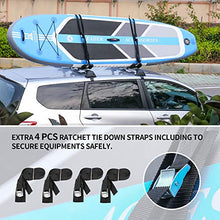 Load image into Gallery viewer, Leader Accessories Folding Kayak Rack 4 PCS/Set J Bar Car Roof Rack for Canoe Surf Board SUP On Roof Top Mount on SUV, Car and Truck Crossbar with 4 pcs Tie Down Straps
