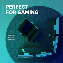 Load image into Gallery viewer, RIF6 L-Shaped Computer Desk - Modern Home Office Corner Desk with Keyboard Shelf Tray - Black Wide Surface Study Workstation Table for PC Laptop Gaming and Writing - with Sturdy Adjustable Steel Legs