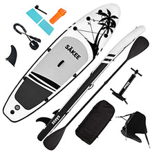 Load image into Gallery viewer, SÄKEE 10FT Inflatable Stand Up Paddle Board with Premium SUP Accessories, Fit for Youth & Adult Paddleboard with Kayak Seat