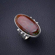 Load image into Gallery viewer, StarGems Natural Blood Stone Handmade 925 Sterling Silver Ring 5.25 D4392