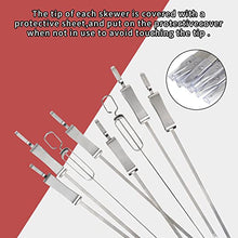 Load image into Gallery viewer, Metal Skewers for Grilling, 14 inch BBQ Skewers for Kabobs with Push Blocks, 8PCS Fat Kabob Skewers for Outdoor Grilling, Camping (with Storage Bag)