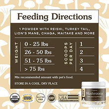 Load image into Gallery viewer, FERA PET ORGANICS Mushroom Blend for Dog and Cat Immune Support - USDA Organic Certified - for Cognitive Health, Vitality, and Immune Support, Made in The USA, 120 Servings, 60g
