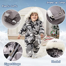 Load image into Gallery viewer, XIFAMNIY Girls Boys One Piece Snowsuits Overalls Ski Suits Waterproof Coats Jackets Jumpsuits for Winter 2T-5T Baby Toddler