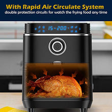 Load image into Gallery viewer, LC POWER Air Fryer,Large Electric Hot Air Fryers Oven Oilless Cooker(Recipe book),Bake Roast Reheat Deep Fryer,LED Digital Touch Screen,8 Cooking Presets,Nonstick Square Frying Pot with Preheat & Shake Reminder,Auto Shut-off and Memory Function,1500W,4.0