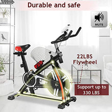 Load image into Gallery viewer, Exercise Bike Recumbent Cycle Bike Trainer Indoor Cycling Bike Stationary with LCD Display and Bottle Holder Static Spin Exercise & Fitness Equipment for Home Office Cardio Workout Bike Training