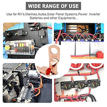 Load image into Gallery viewer, TKDMR 10pcs 1/0 AWG-3/8" Battery Lugs,Battery Cable Ends,Heavy Duty Copper Wire Lugs,Tubular Ring Terminals,AWG Crimp Wire Ring Lugs,Battery Terminal Connectors with 3:1 Heat Shrink Tubing