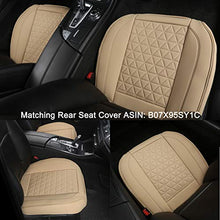 Load image into Gallery viewer, Black Panther 1 Pair Luxury PU Leather Car Seat Covers Protectors for Front Seat Bottoms,Compatible with 90% Vehicles (Sedan SUV Truck Mini Van) - Beige (21.26×20.86 Inches)