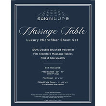 Load image into Gallery viewer, Saloniture 3-Piece Microfiber Massage Table Sheet Set - Premium Facial Bed Cover - Includes Flat and Fitted Sheets with Face Cradle Cover - Natural