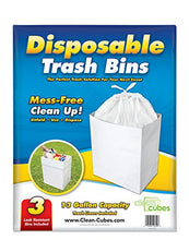 Load image into Gallery viewer, Clean Cubes 13 Gallon Disposable Sanitary Trash Cans & Recycling Bins, 3 Pack (White)