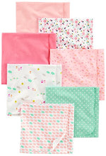 Load image into Gallery viewer, Simple Joys by Carter's Unisex Babies' Flannel Receiving Blankets, Pack of 7, Pink/White, One Size