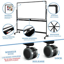 Load image into Gallery viewer, Large Mobile Rolling Magnetic Whiteboard - 48 x 32 Inches Height Adjust Double Sides Portable White Board on Wheels, Dry Erase Board Easel with Stand for Office, Home & Classroom