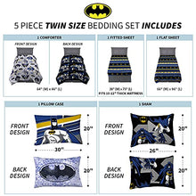 Load image into Gallery viewer, Franco Kids Bedding Super Soft Comforter and Sheet Set with Sham, 5 Piece Twin Size, Batman