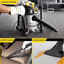 Load image into Gallery viewer, Stanley 5 Gallon Wet Dry Vacuum, 4 Peak HP Stainless Steel 3 in 1 Shop Vac Blower with Powerful Suction, Multifunctional Shop Vacuum W/ 4 Horsepower Motor for Job Site,Garage,Basement,Van,Workshop