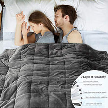 Load image into Gallery viewer, Wemore Sherpa Fleece Weighted Blanket for Adult, 15 lbs Dual Sided Cozy Fluffy Heavy Blanket, Ultra Fuzzy Throw Blanket with Soft Plush Flannel Top, 48 x 72 inches, Grey on Both Sides