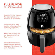 Load image into Gallery viewer, New House Kitchen Digital 3.6 Quart Air Fryer w/ Flat Basket, Touch Screen AirFryer, Non-Stick Dishwasher-Safe Basket, Use Less Oil For Fast Healthier Food, 60 Min Timer & Auto Shut Off, Black