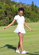 Load image into Gallery viewer, SANTINY Pleated Tennis Skirt for Women with 4 Pockets Women's High Waisted Athletic Golf Skorts Skirts for Running Casual(White_S)