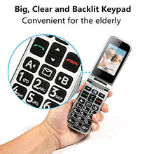 Load image into Gallery viewer, artfone Big Button Flip Phone for Elderly, 3G Unlocked Senior Flip Phone, Large Volume, Tmobile Phone with Radio, SOS, Torch and Camera Functions, Senior Phone with Acc Reciever Like Iphone's (Black)